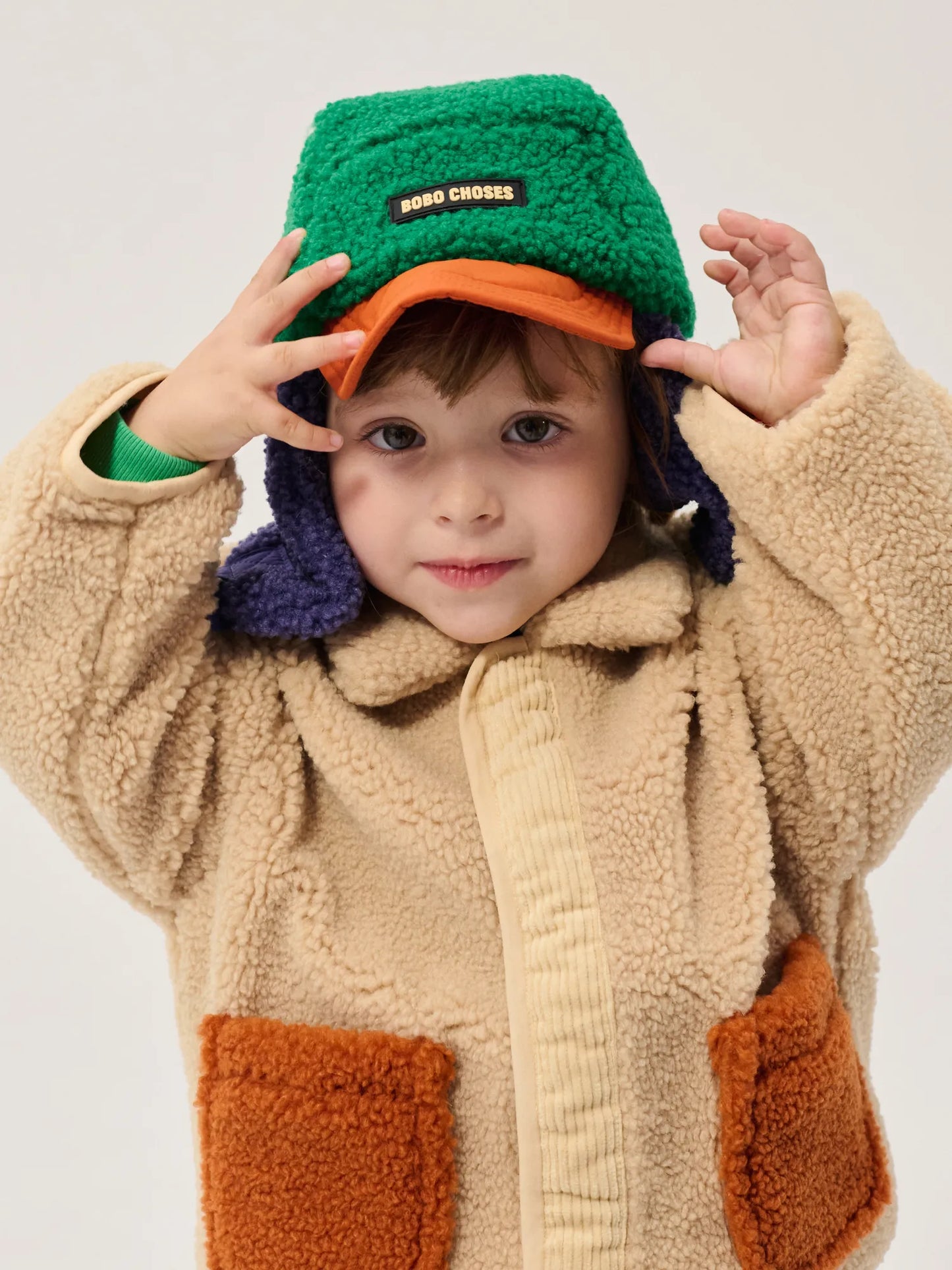 Bobo Choses color block sheepskin chapka