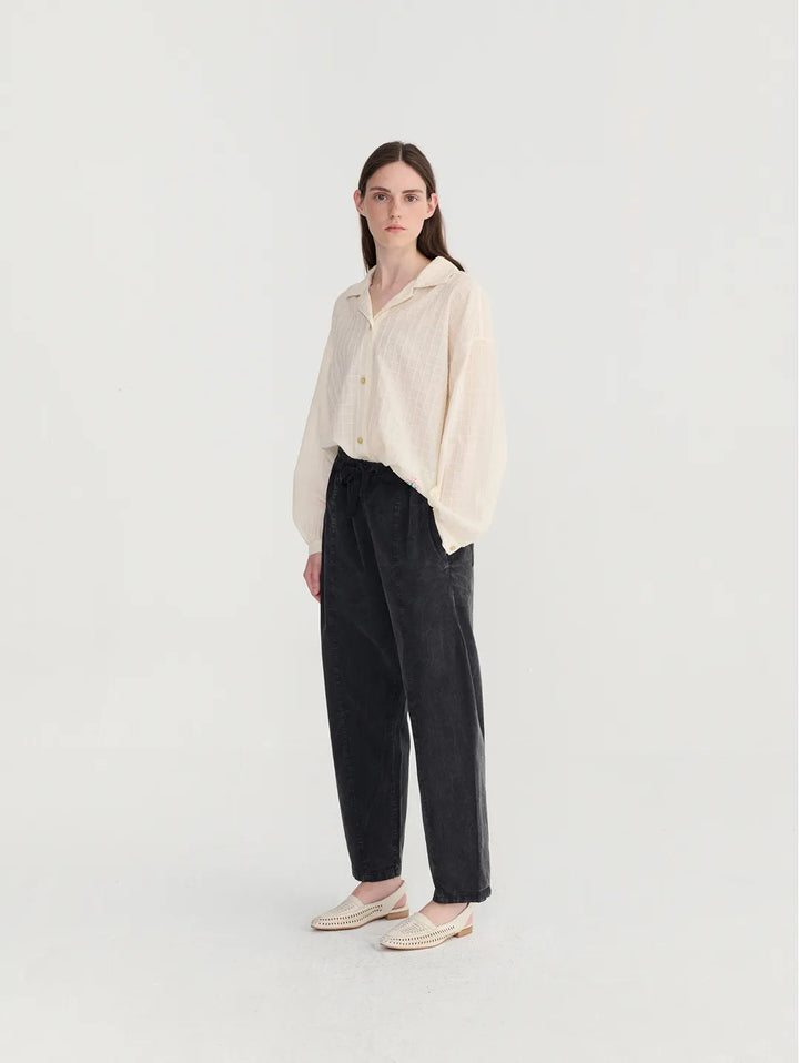 Organic cotton square collar blouse