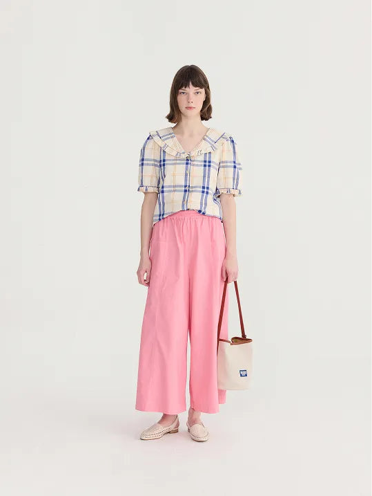 Fun tartan collar shirt