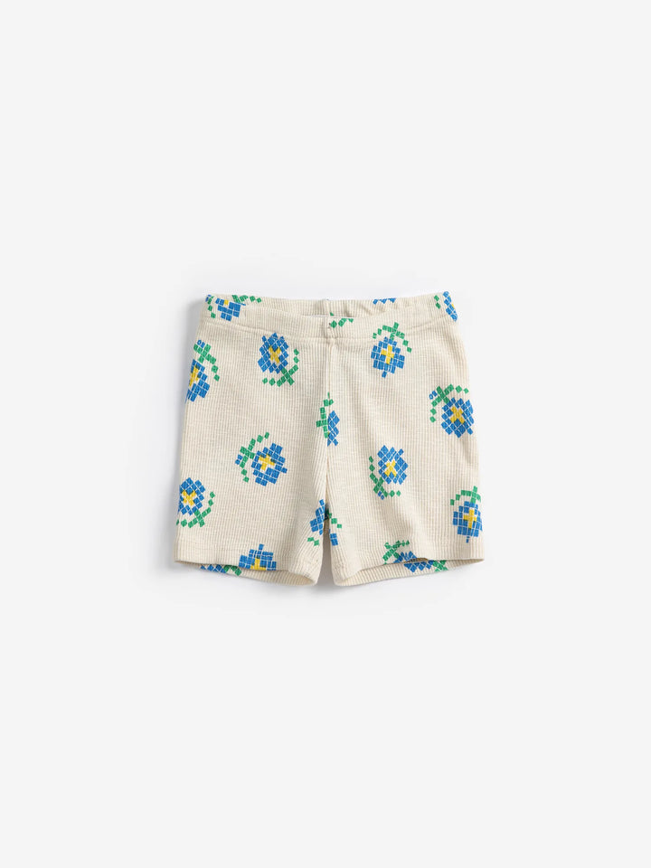Pixel Flowers all over short leggings