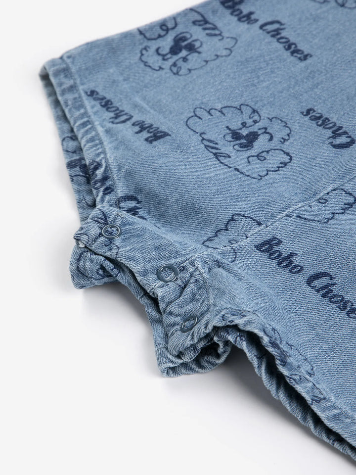 Pickles The Dog all over denim playsuit