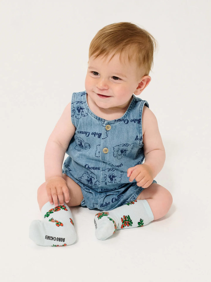 Pickles The Dog all over denim playsuit