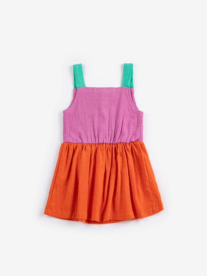 Pixel Daisy color block woven dress