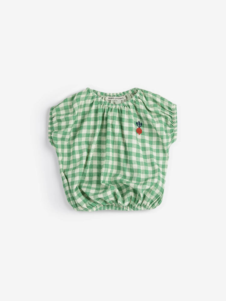 Pixel Sugar Beet vichy woven blouse