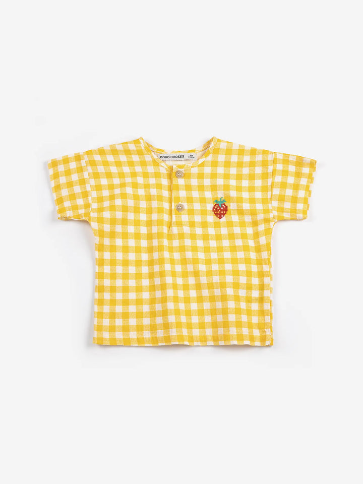 Pixel Strawberry vichy woven blouse