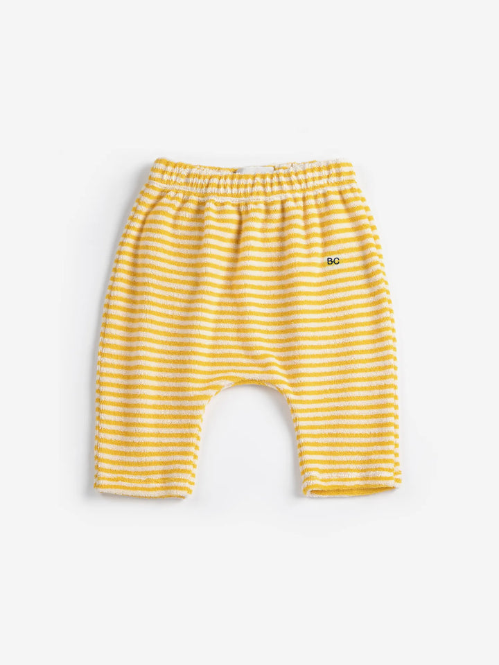 Yellow Stripes terry cloth harem pants
