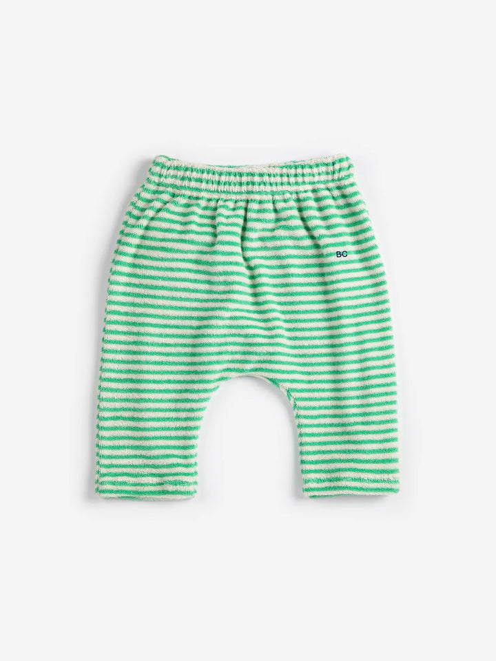 Green Stripes terry cloth harem pants