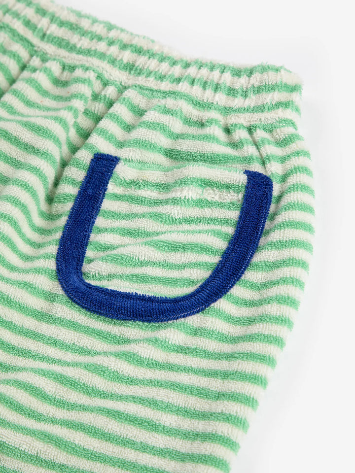 Green Stripes terry cloth harem pants