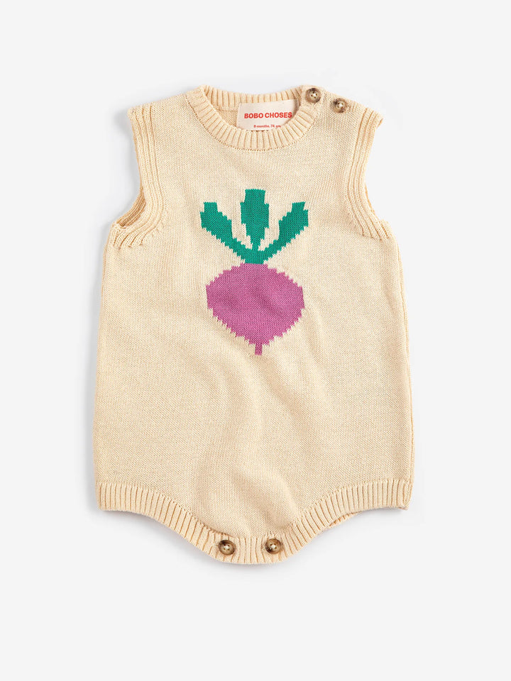 Pixel Sugar Beet knitted romper