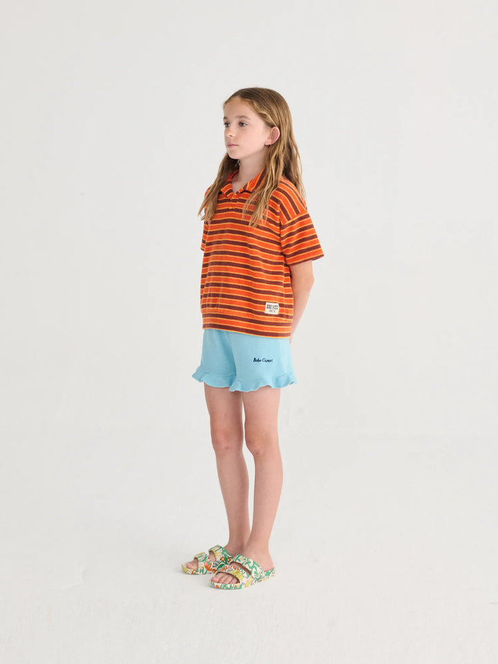 Striped Brick terry cloth polo