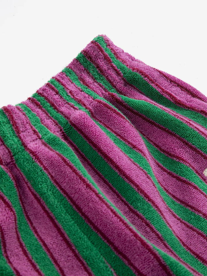 Striped terry cloth shorts