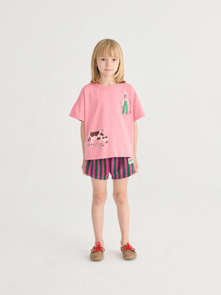Striped terry cloth shorts