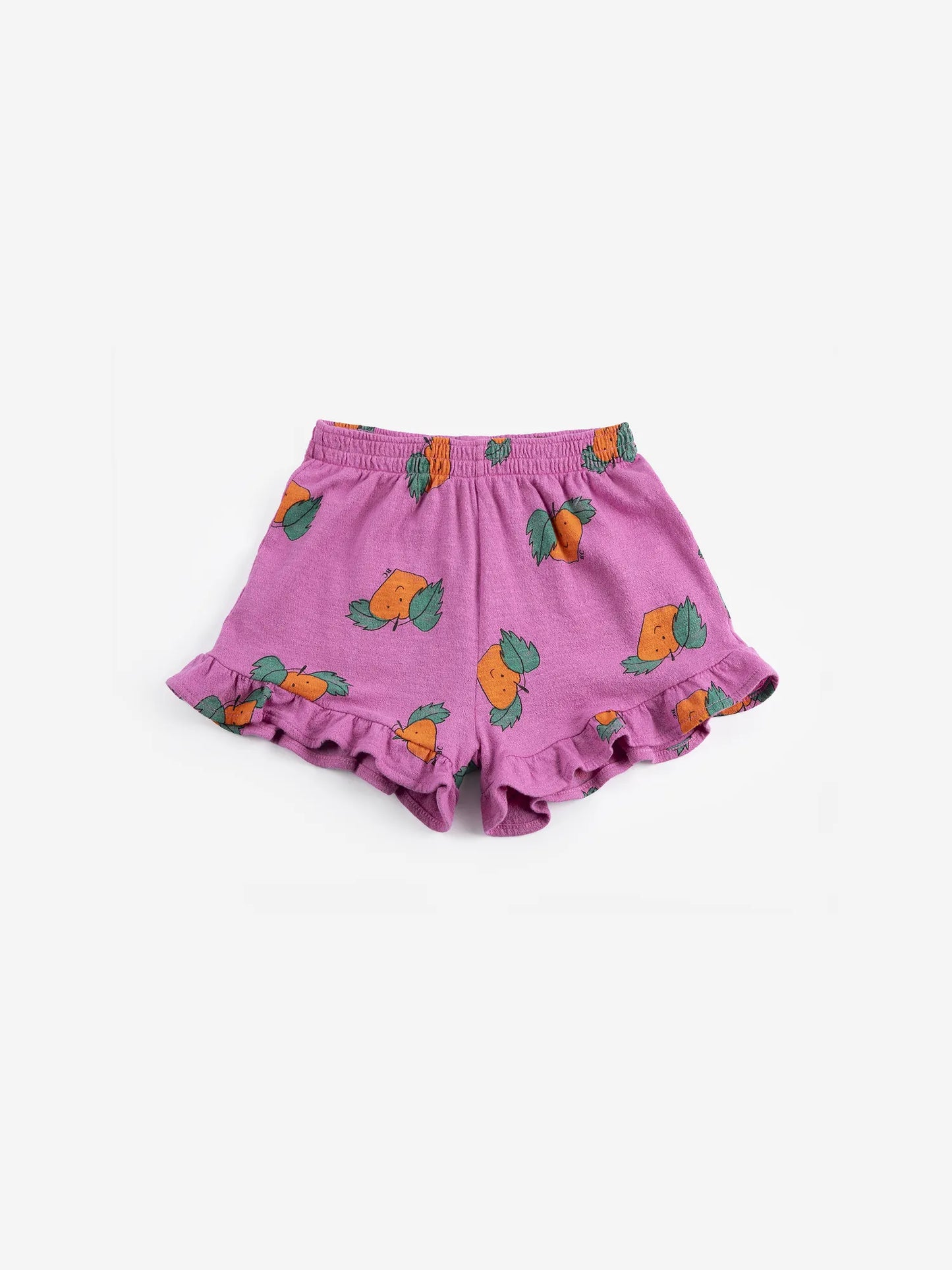 Tangerine all over ruffled shorts