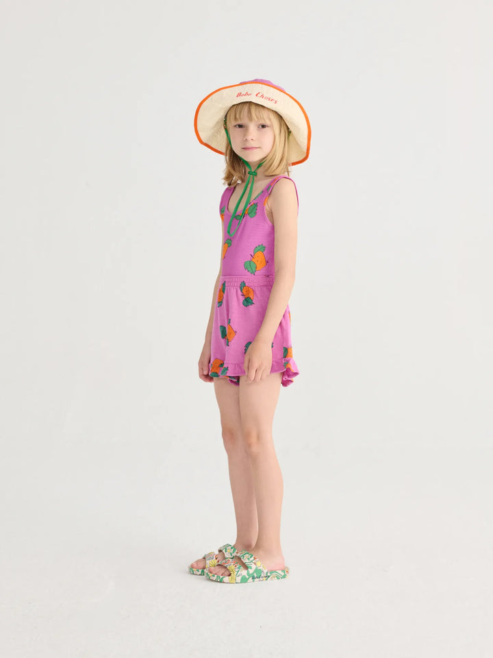 Tangerine all over ruffled shorts