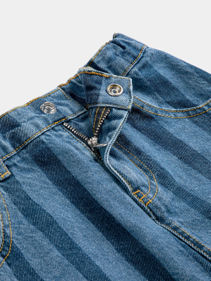 Pickles The Dog Striped denim skirt