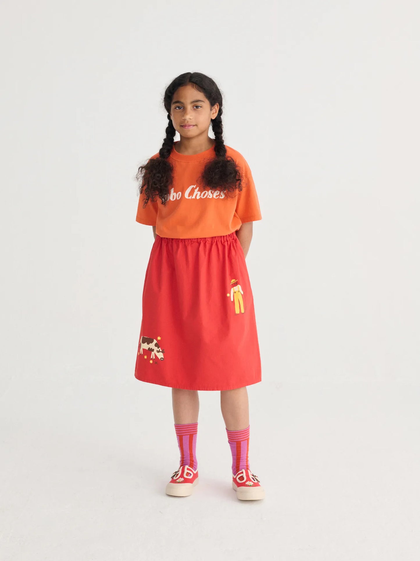 Farm Adventure woven midi skirt