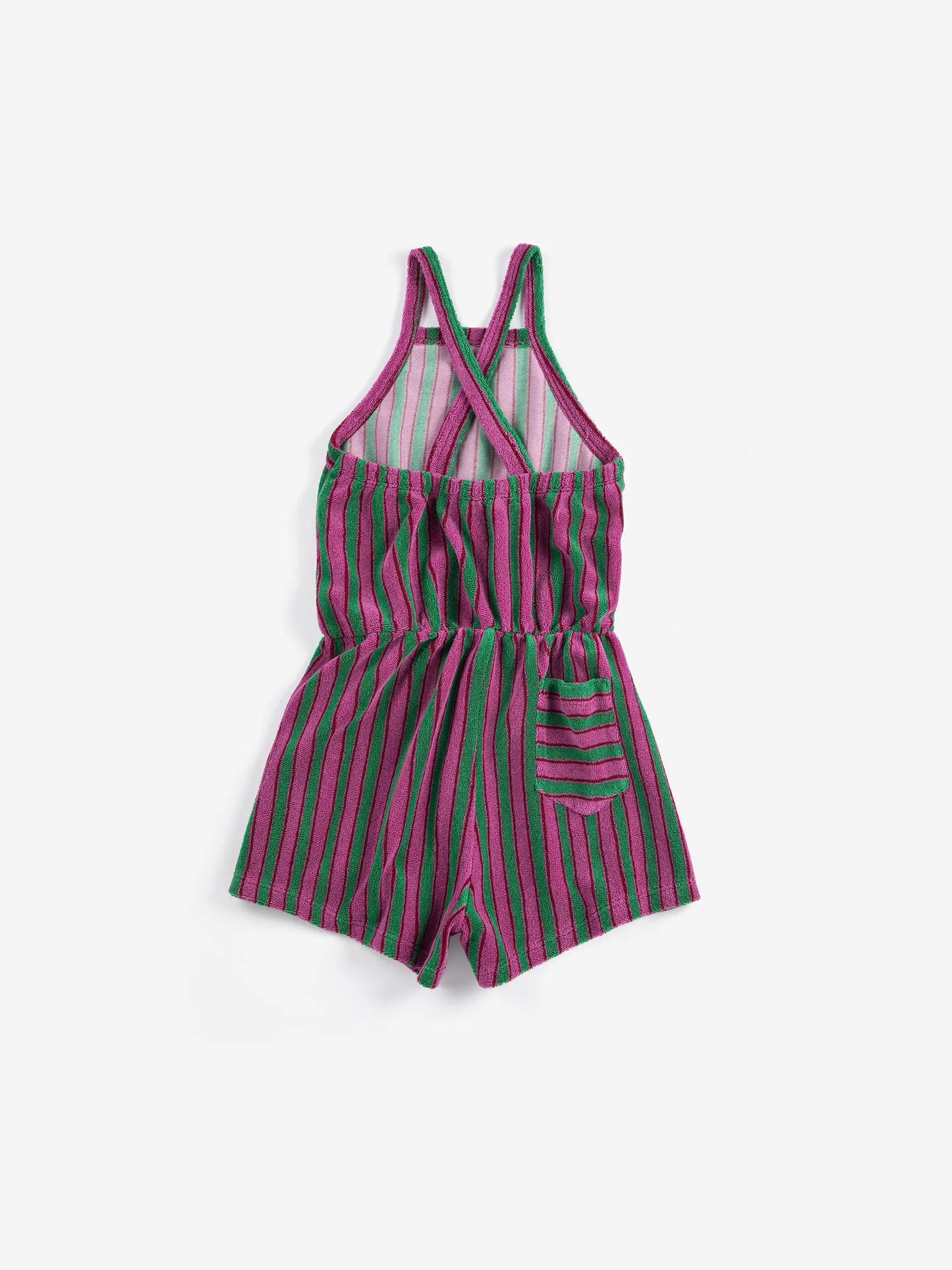 Striped terry cloth playsuit