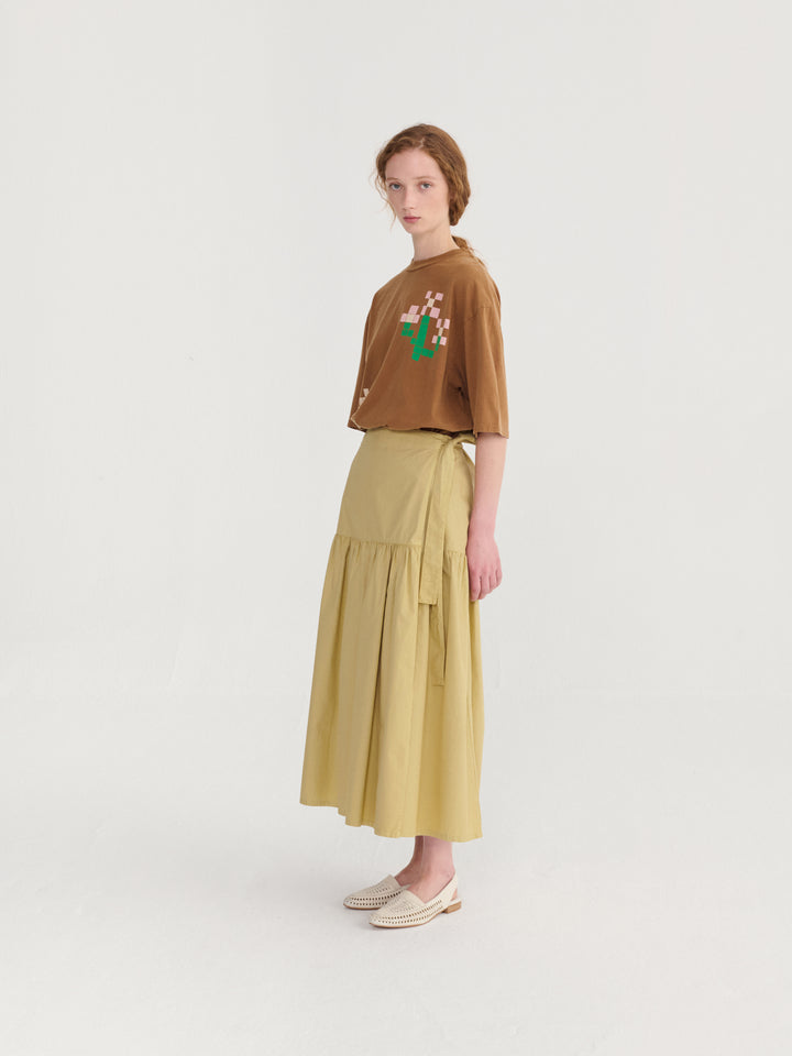 Paper touch wrap skirt