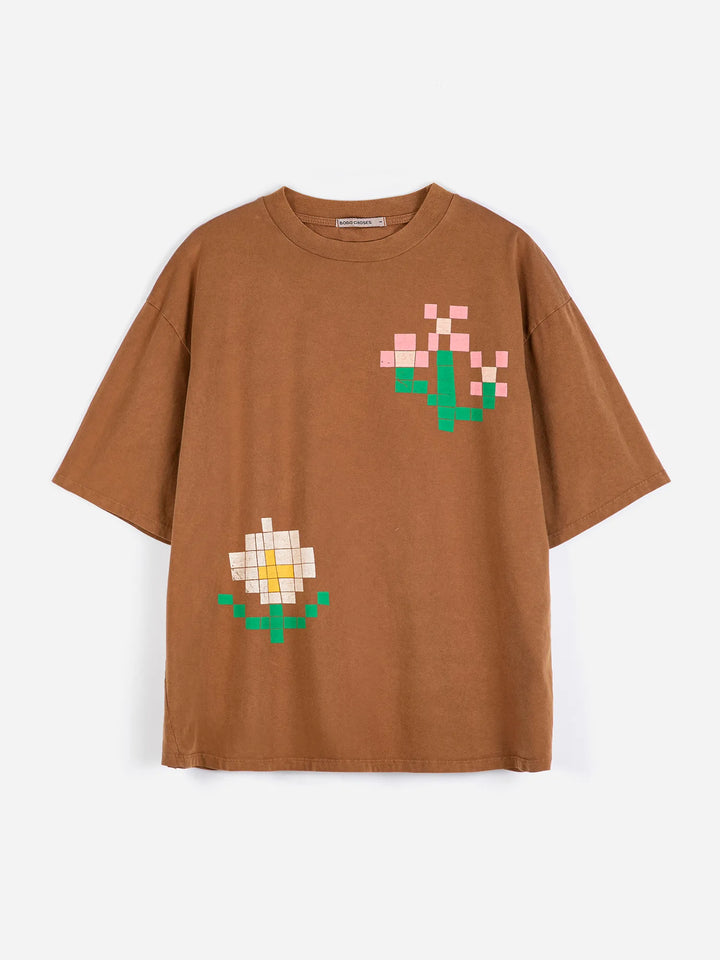 Pixel Flowers oversize T-shirt
