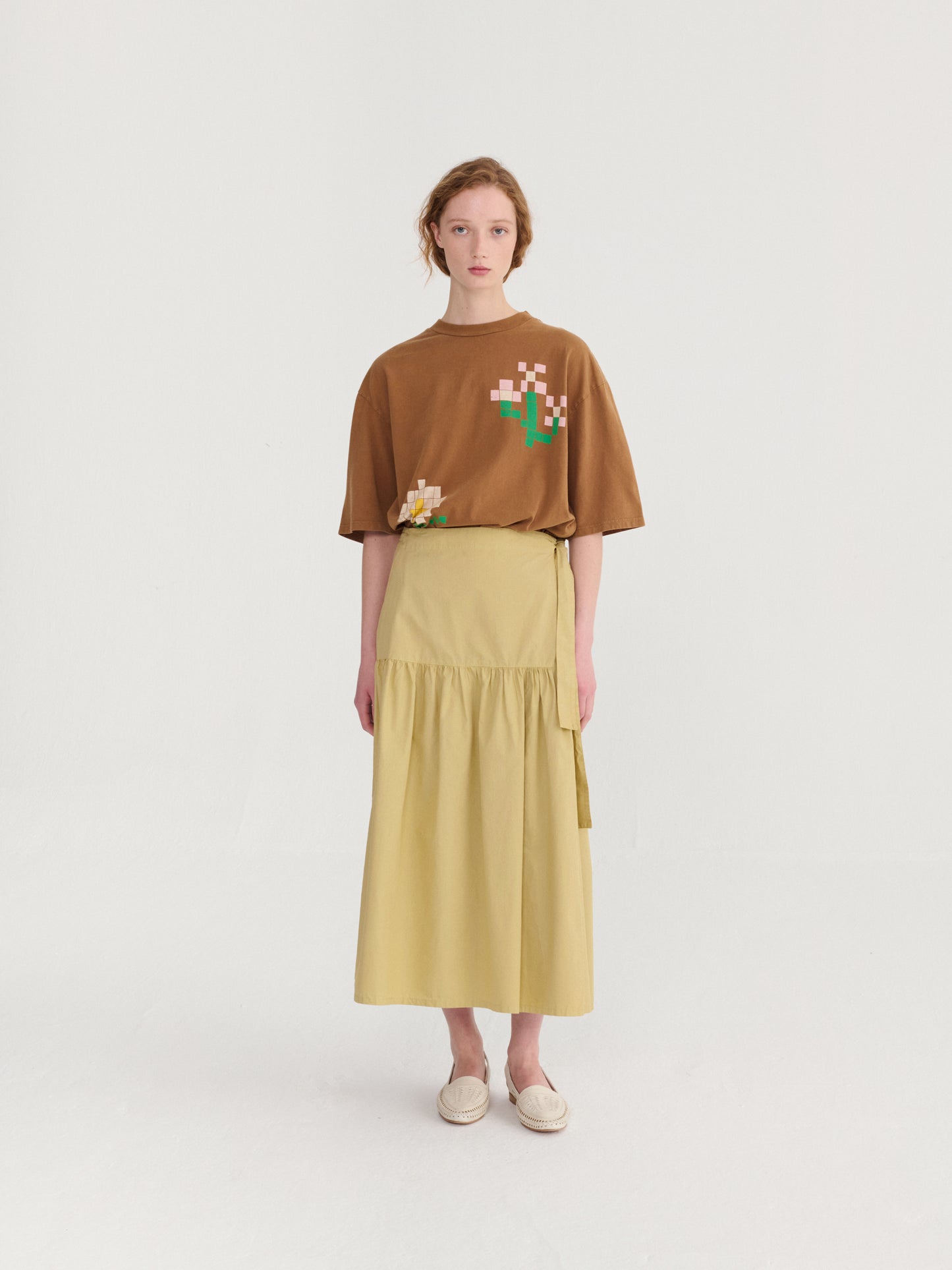 Paper touch wrap skirt