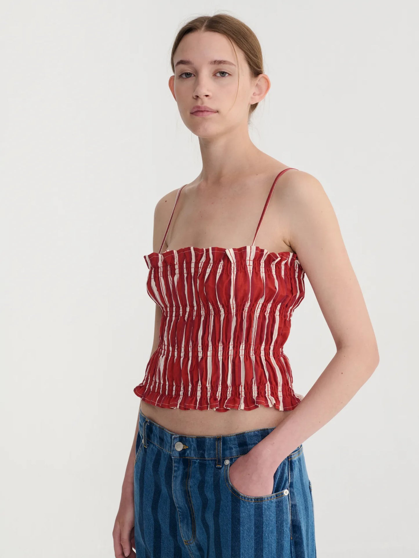 Striped cotton top