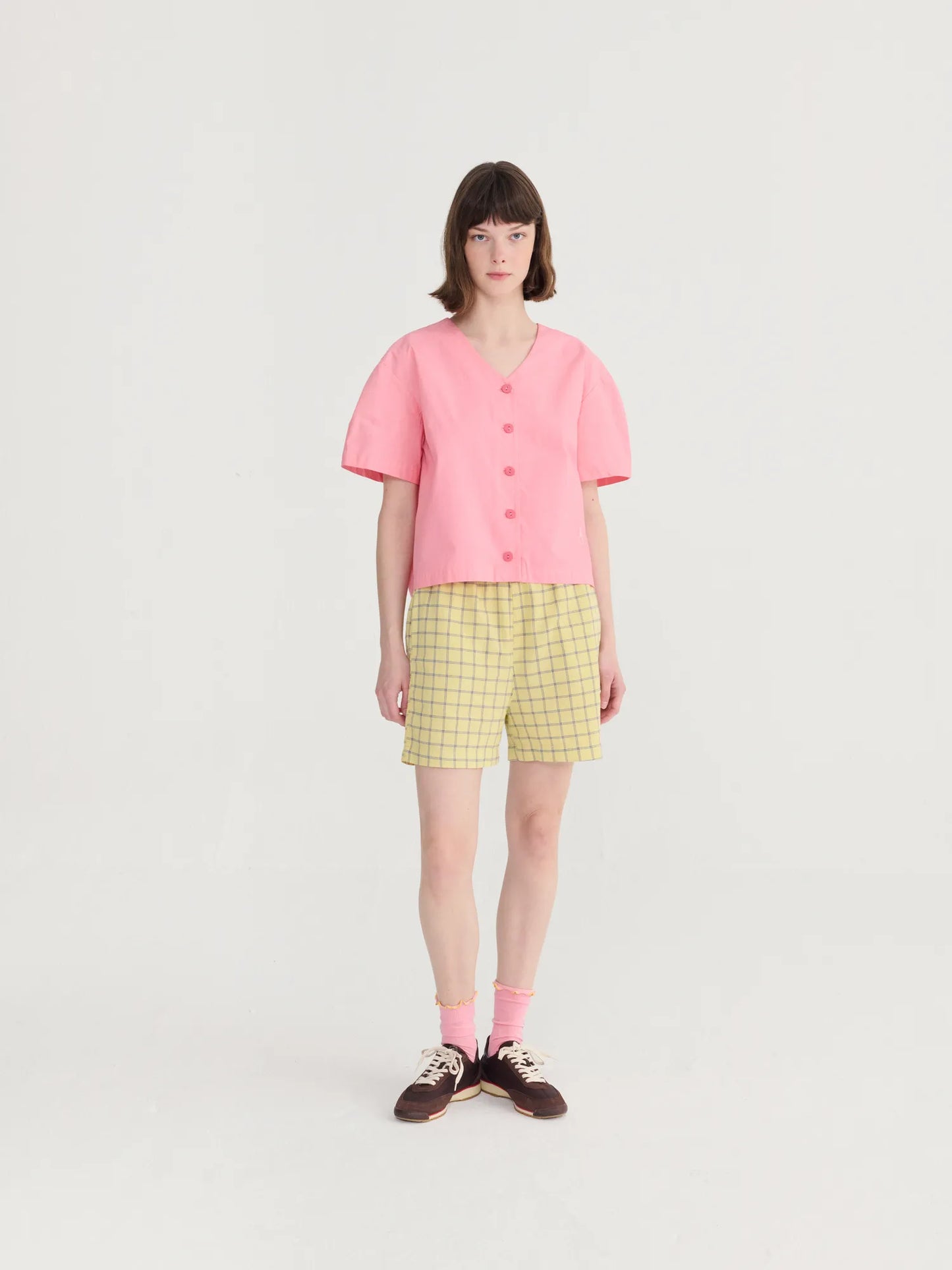 Paper touch cropped blouse