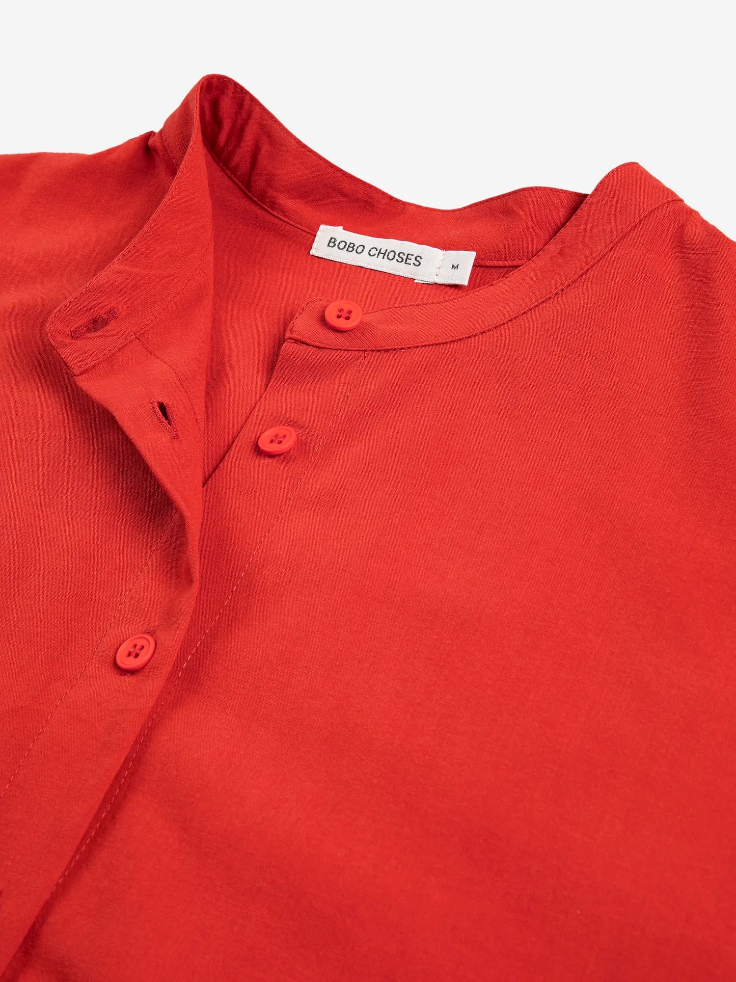 Contrast-trim puff sleeve shirt