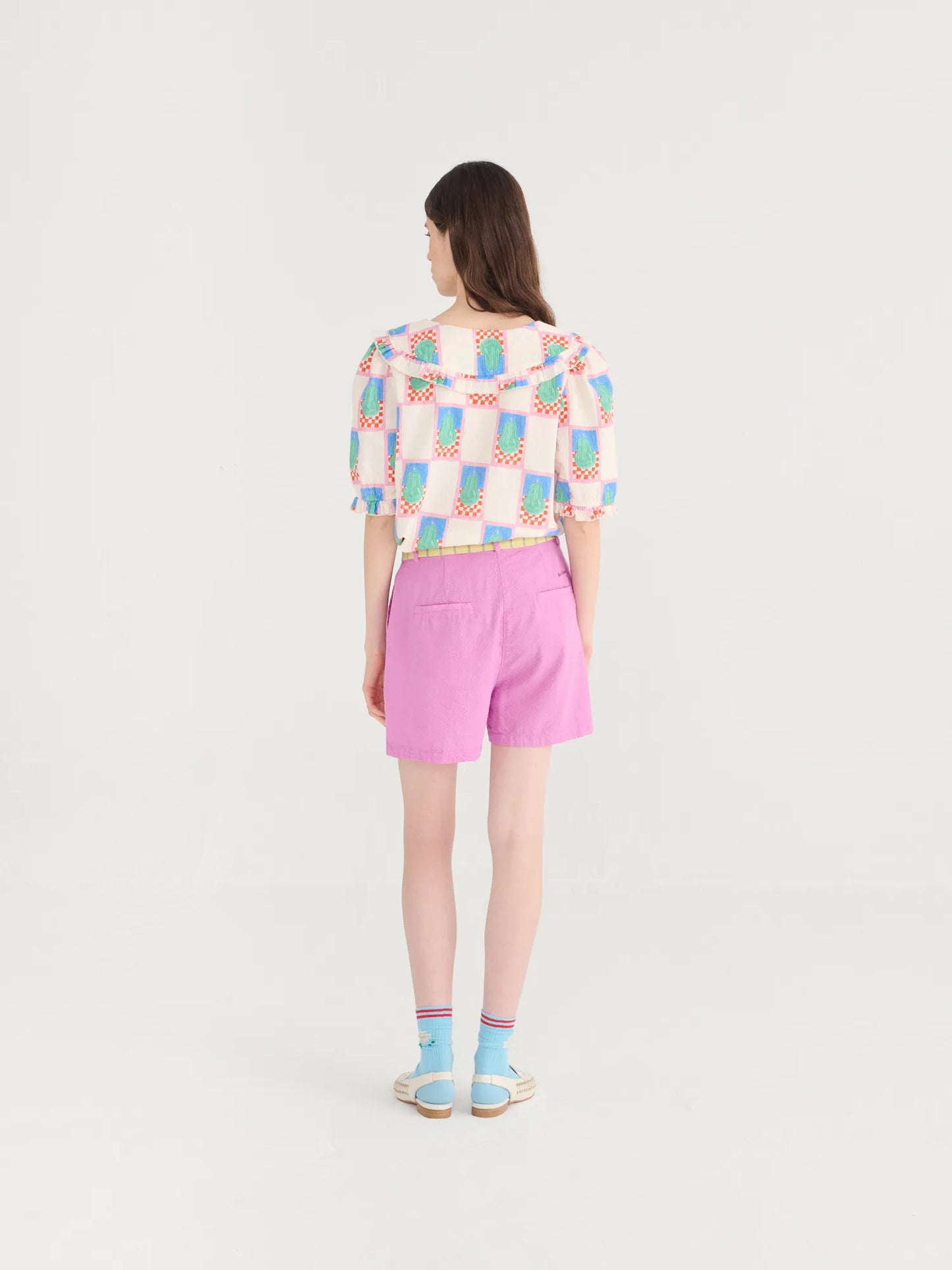 Pantalons curts prisats de seersuker