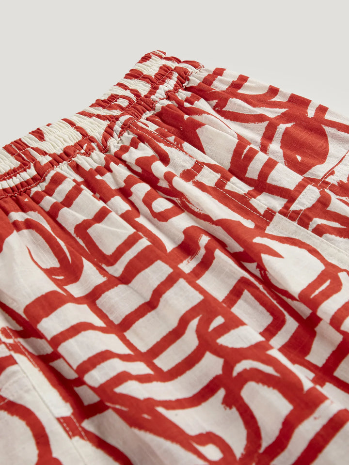 Cookery festival pattern cotton pants