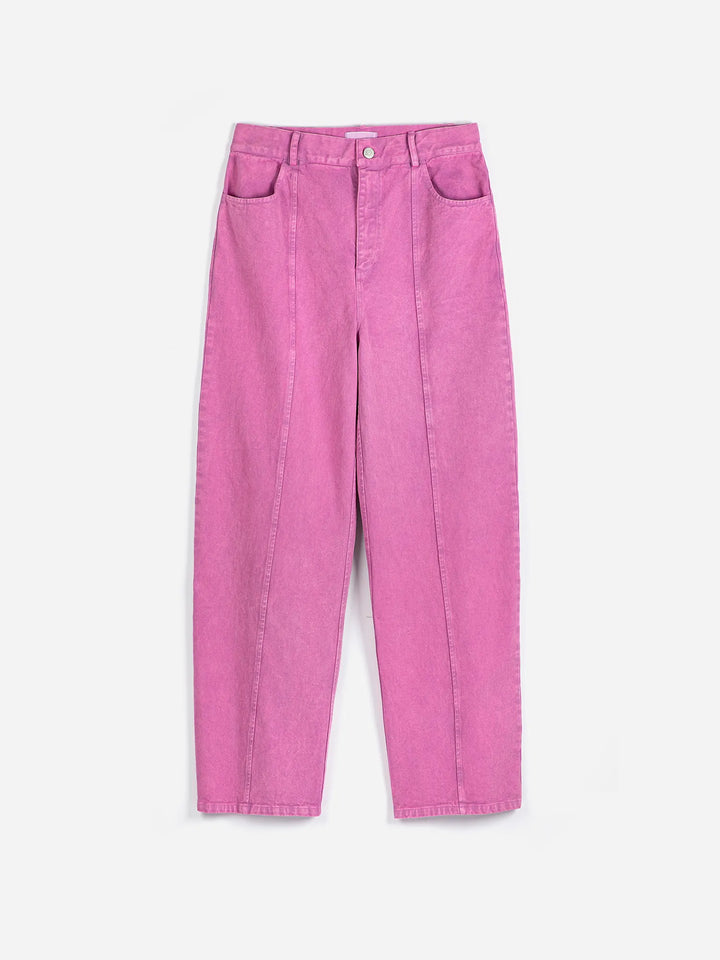 Washed twill boot cut pants