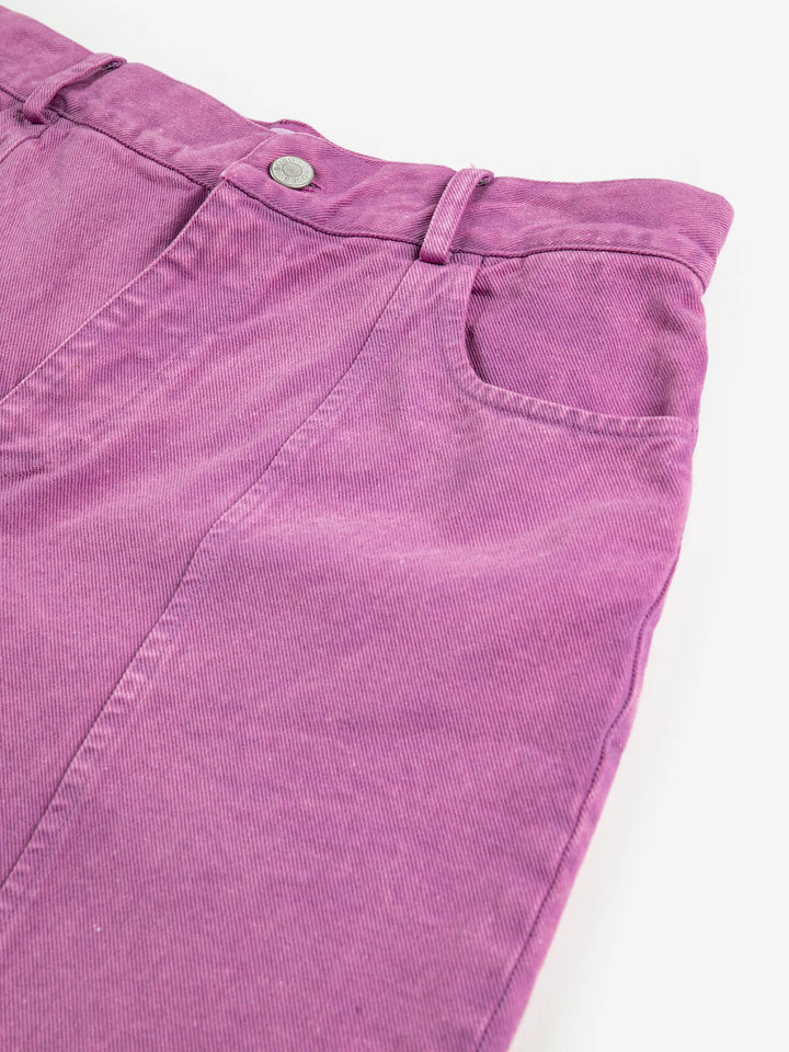 Washed twill boot cut pants