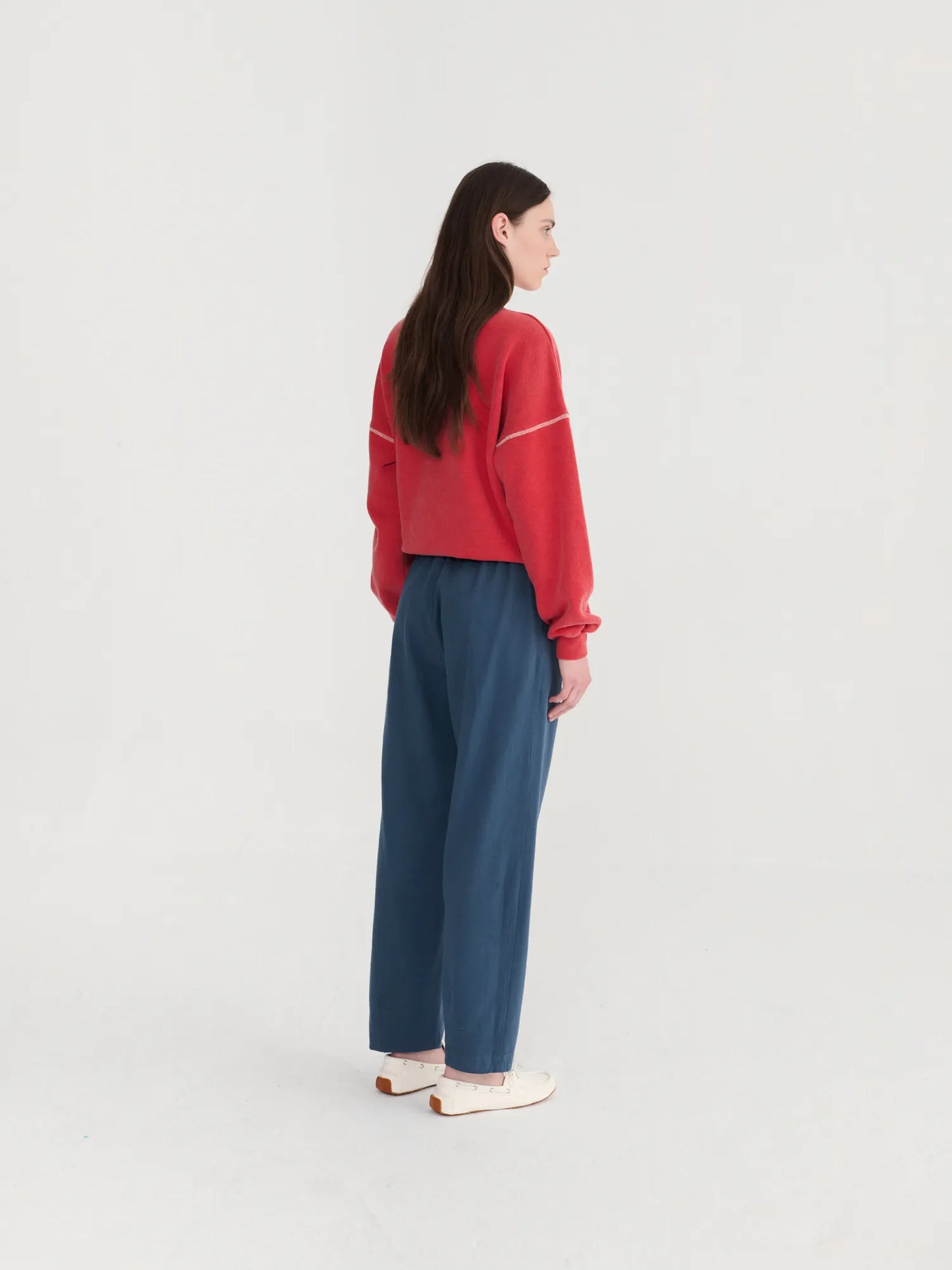 Pantalon droit à plis