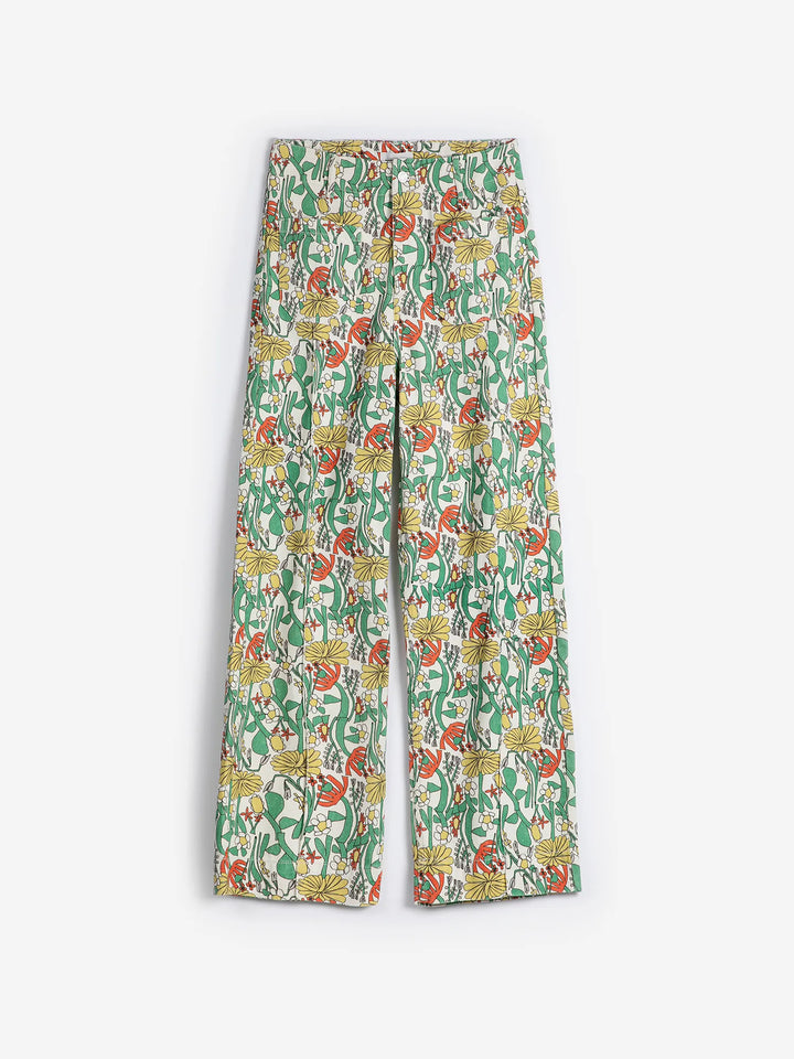 Color Herbalists pattern twill cropped pants