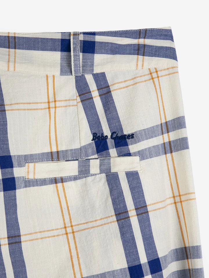 Fun Tartan twill wide leg pants