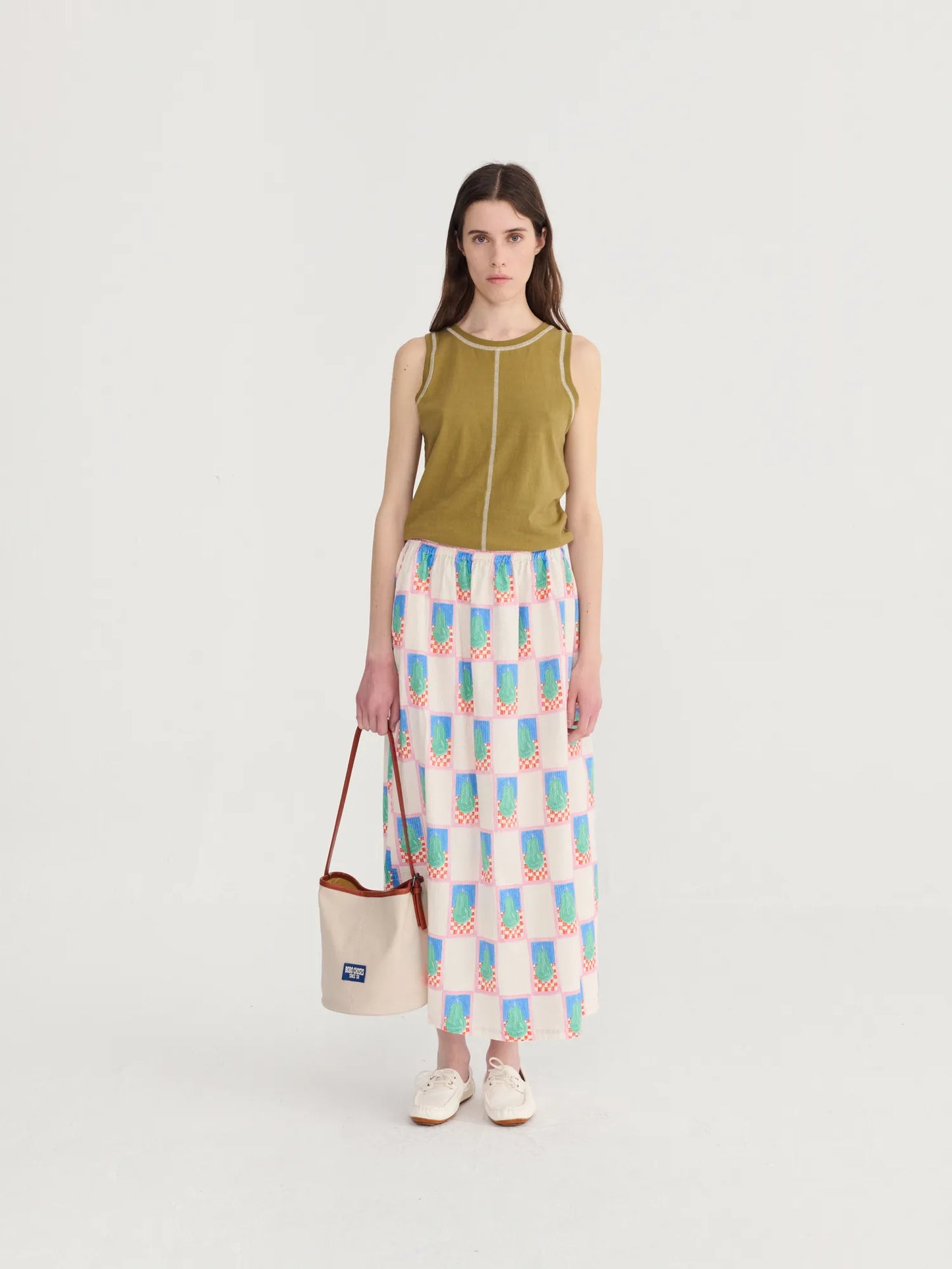 Simple Pear pattern evasé skirt