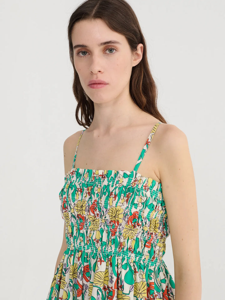 Color Herbalist gathered bustier dress