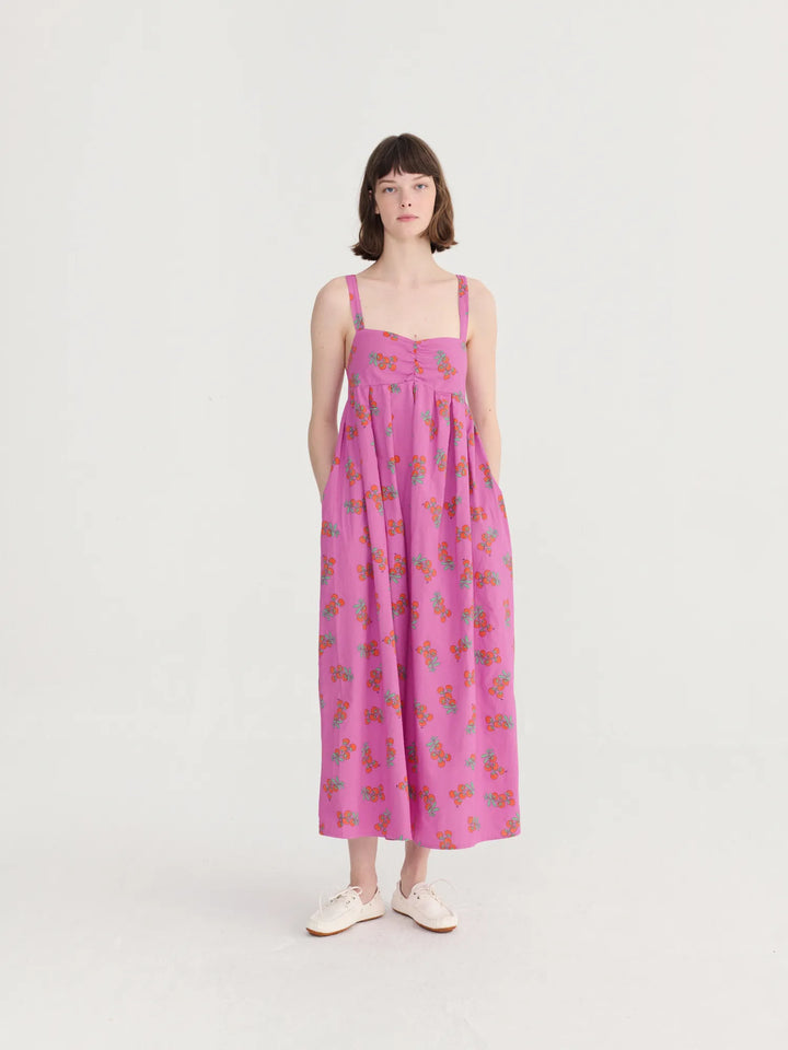Juicy tomatoes pattern strap dress