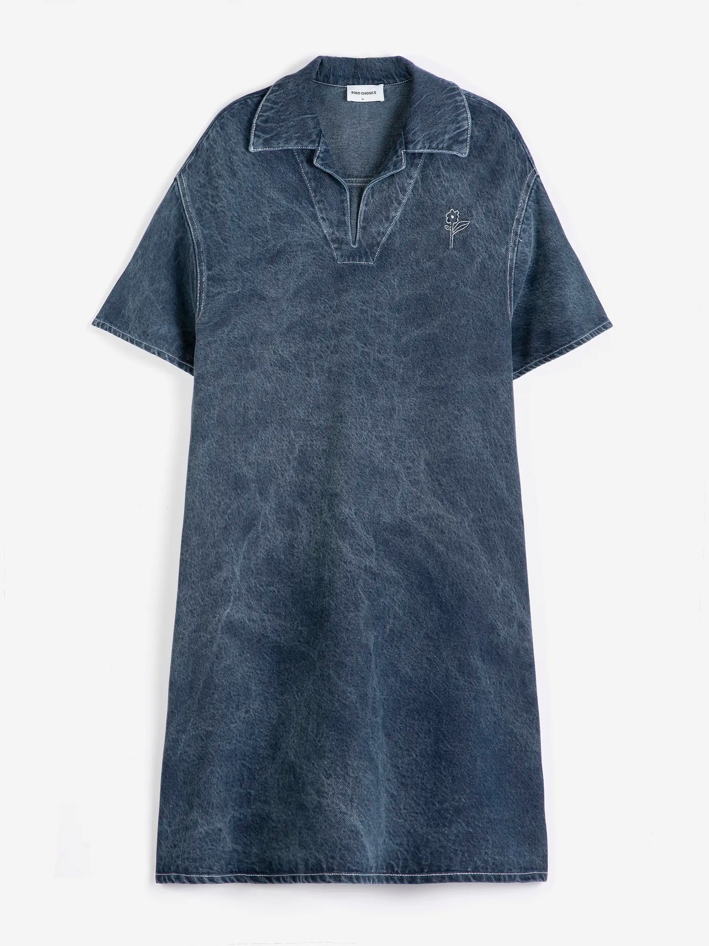 Robe polo en sergé délavé