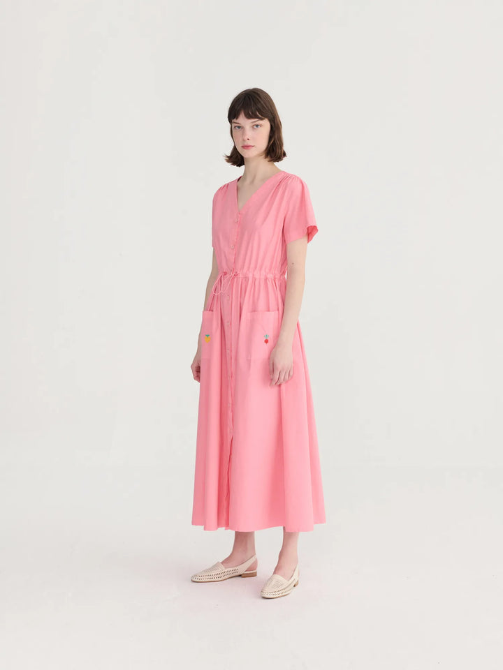 V-neck shirt dress