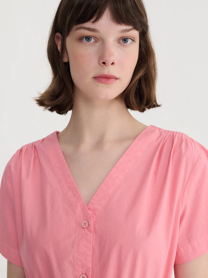 V-neck shirt dress