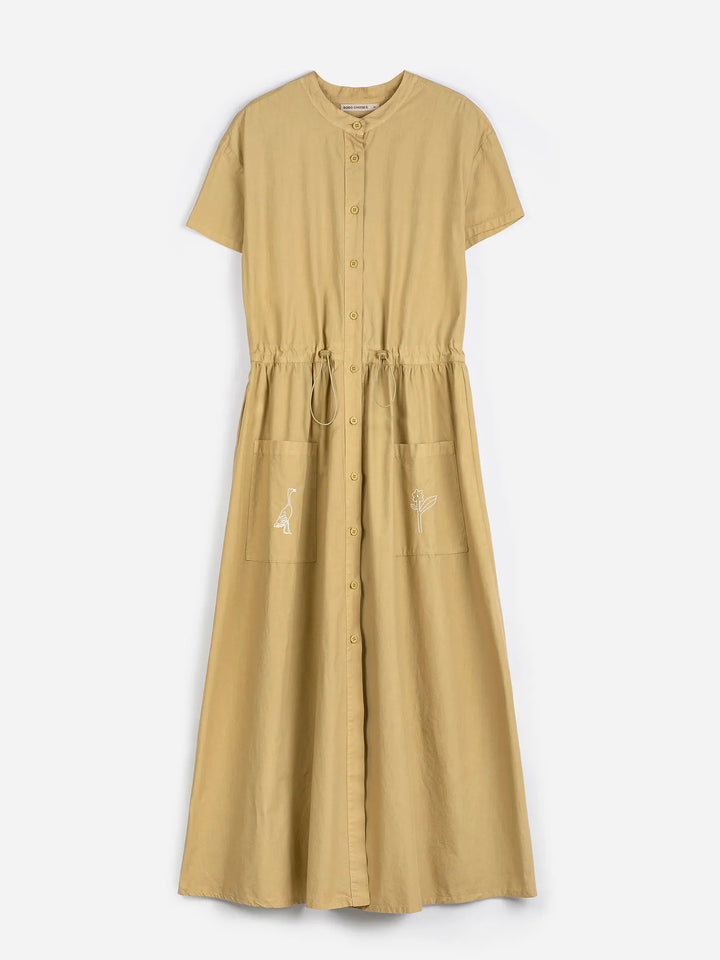 Round collar shirt dress