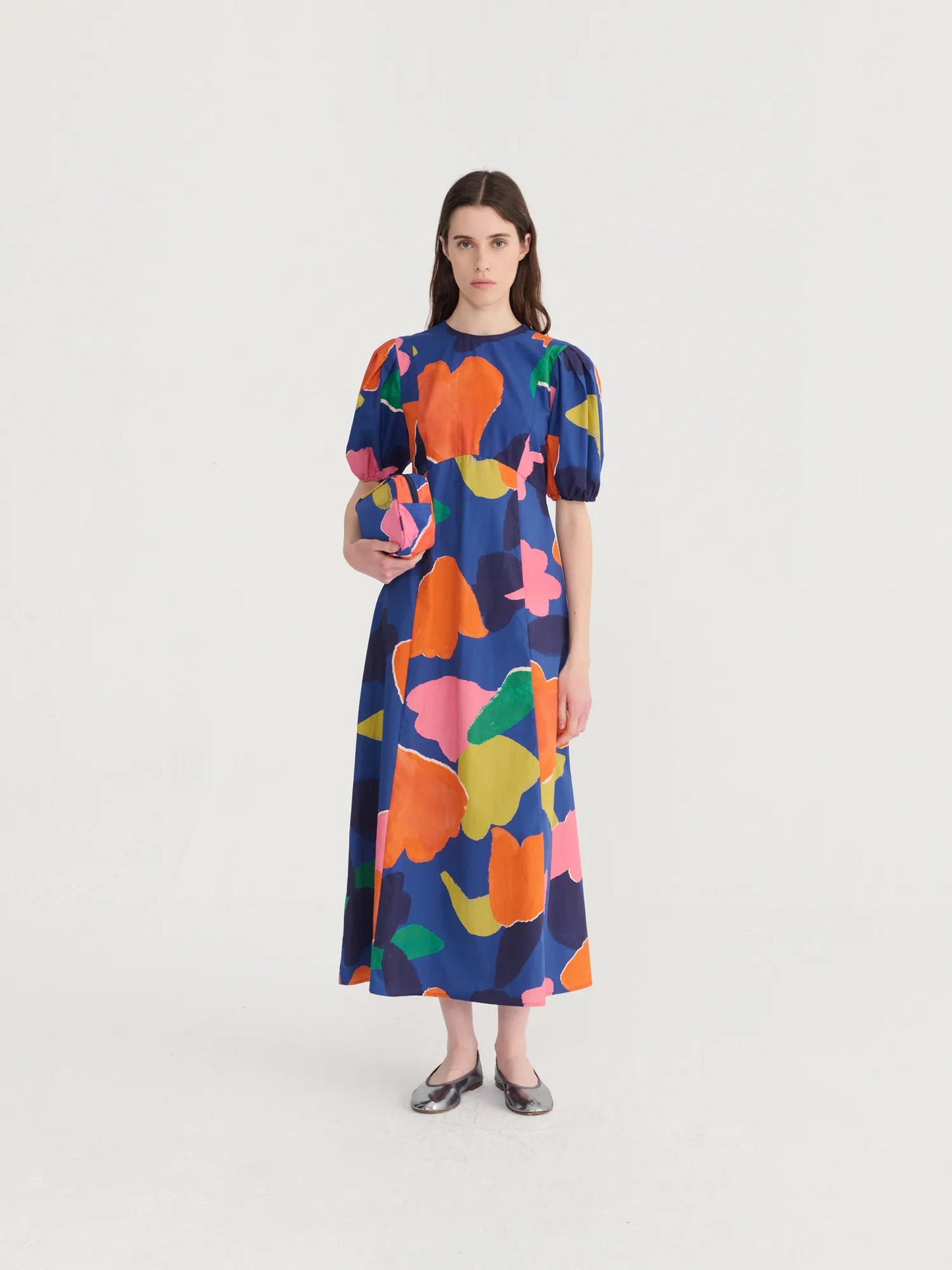 Vestit de màniga bollada estampat Blooming Color