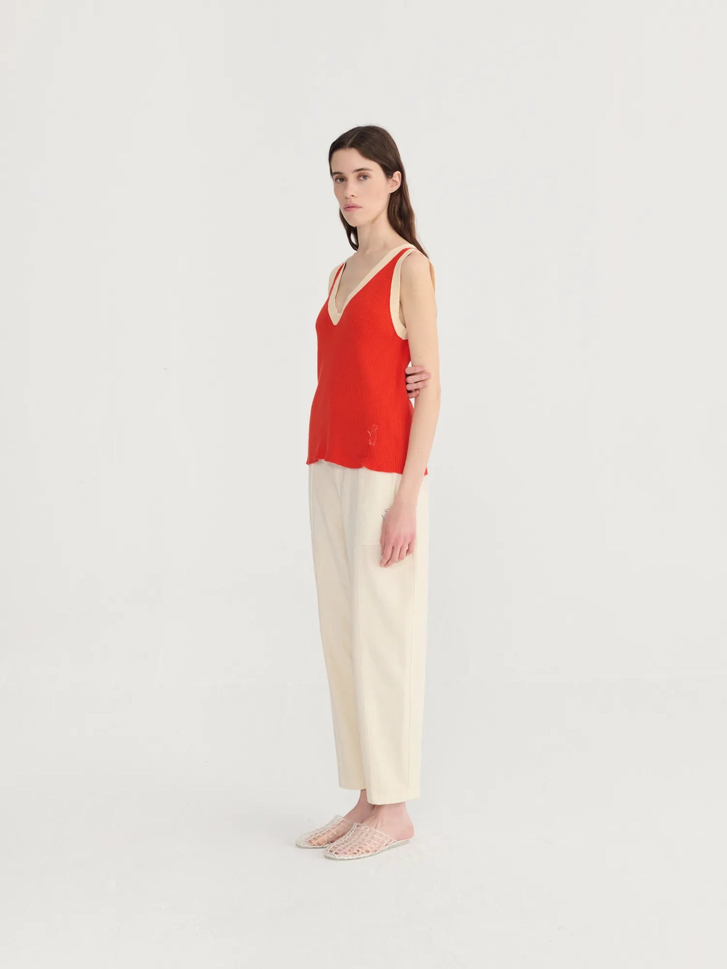 Openwork knitted top