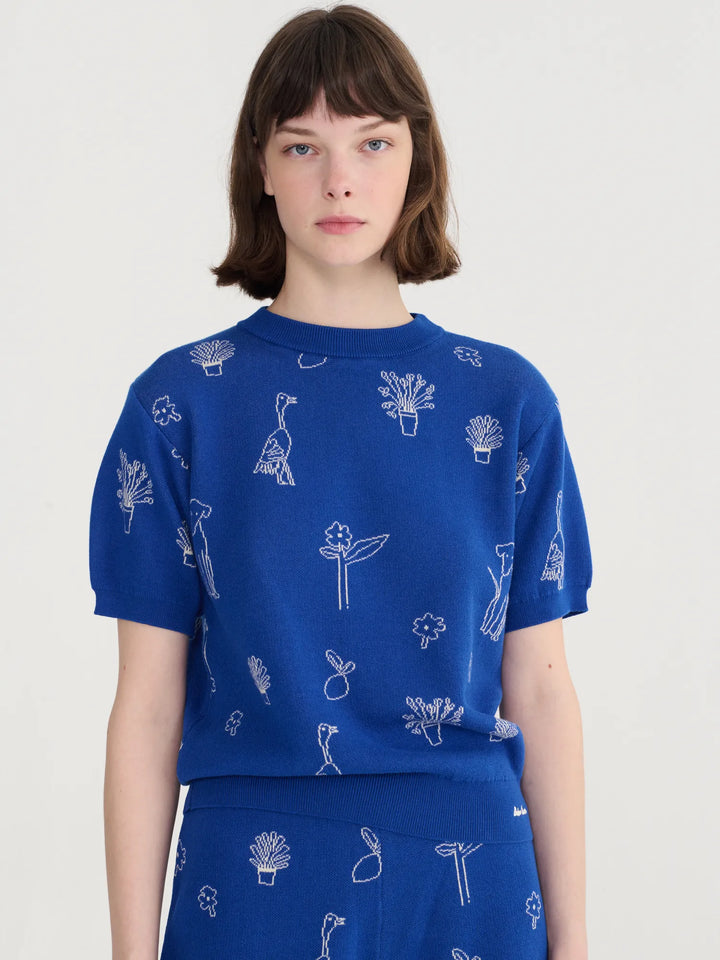 Summer trip jacquard cotton jumper