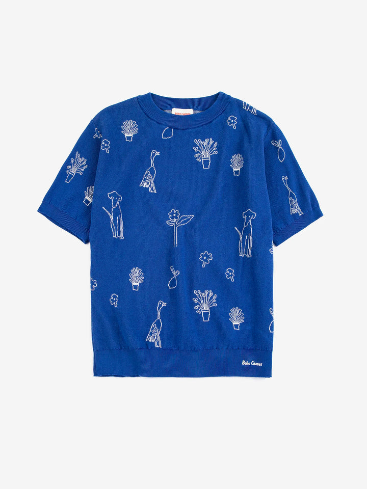 Summer trip jacquard cotton jumper