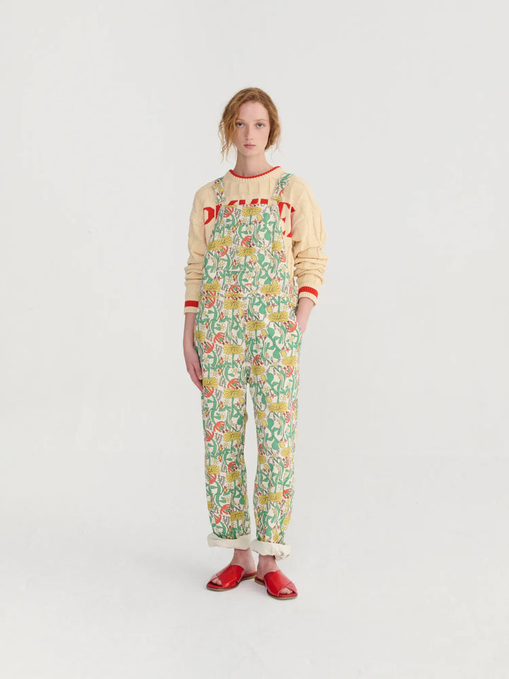 Color Herbalist pattern twill dungaree