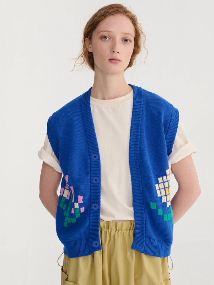 Pixel Flowers cotton vest