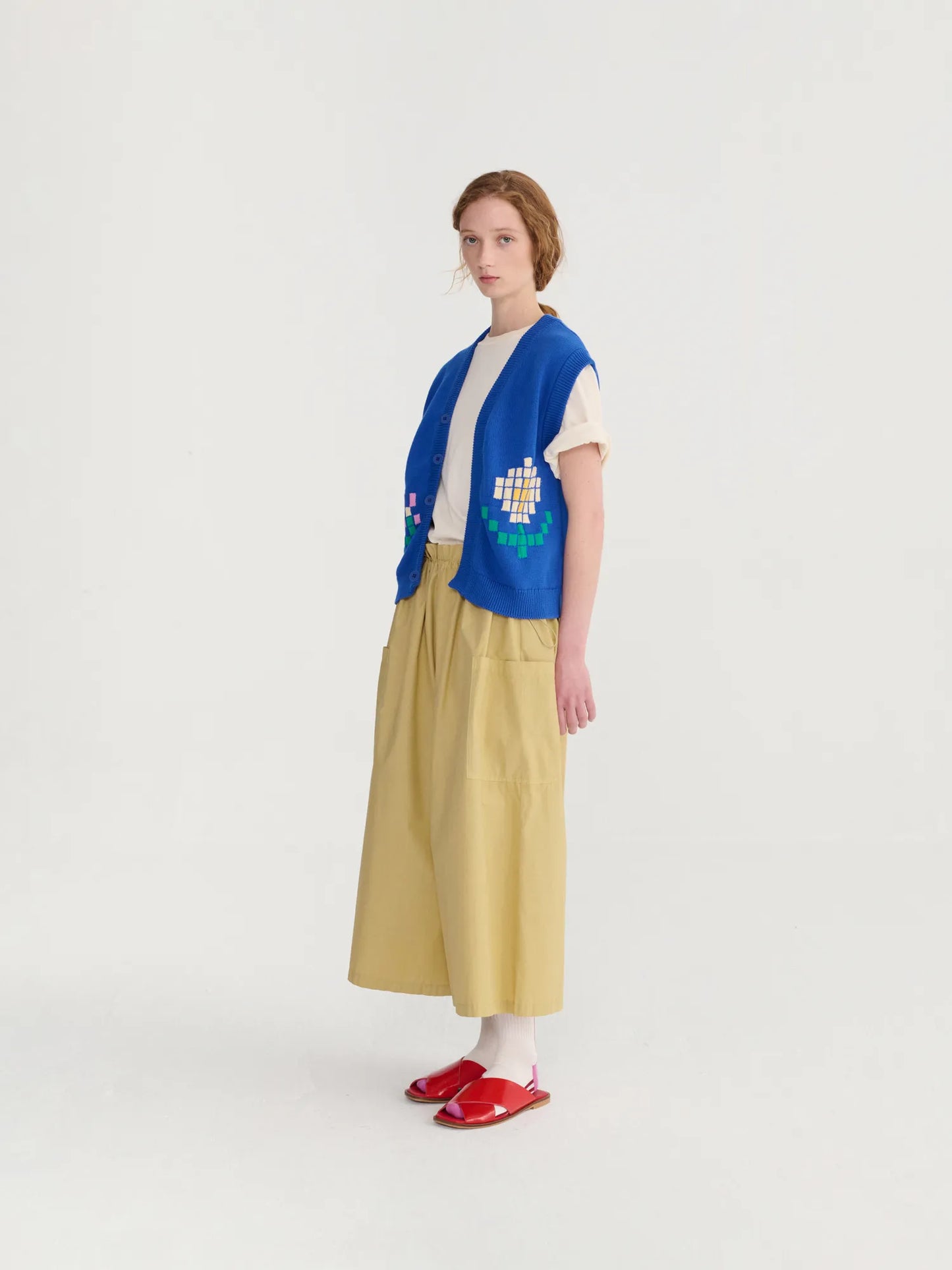 Pixel Flowers cotton vest