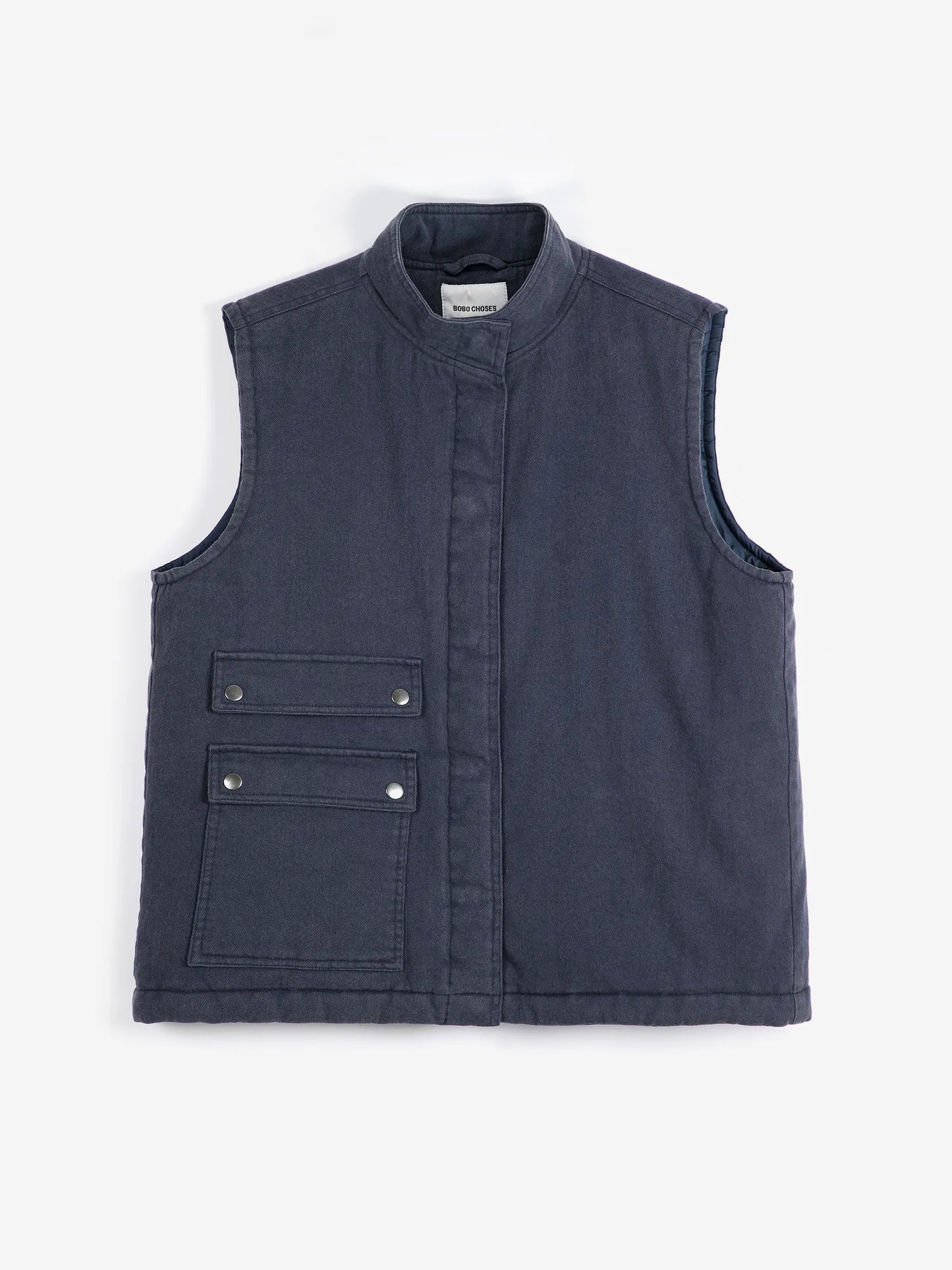 Gilet sans manches en coton délavé