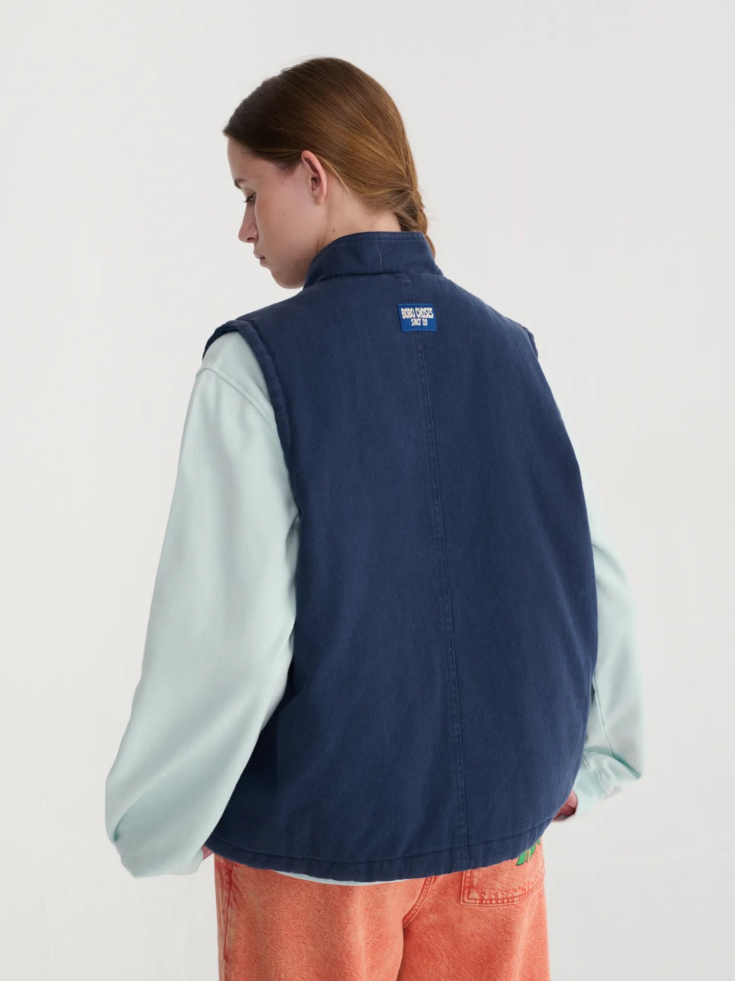 Gilet sans manches en coton délavé